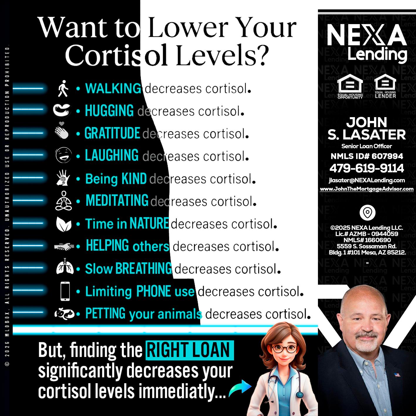 Want to lower Your Cortisol Levels? - John Lasater -Senior Loan Officer