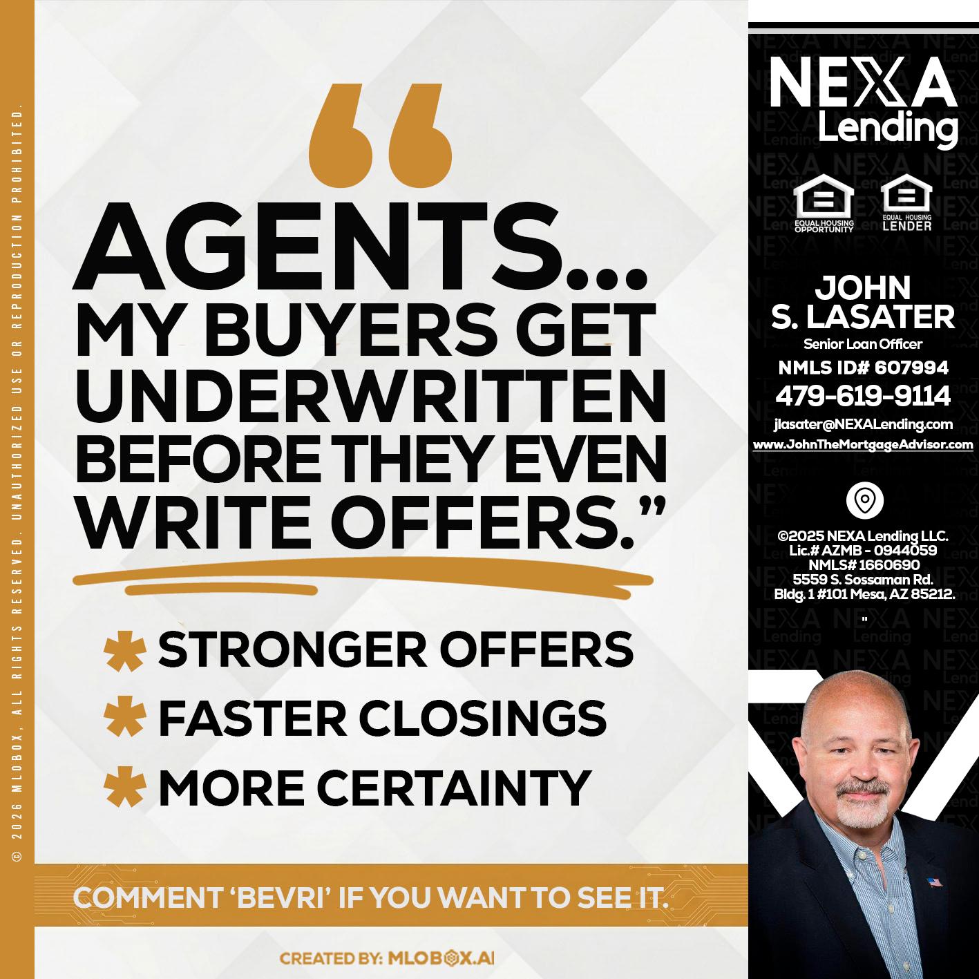 agents - John Lasater -Senior Loan Officer