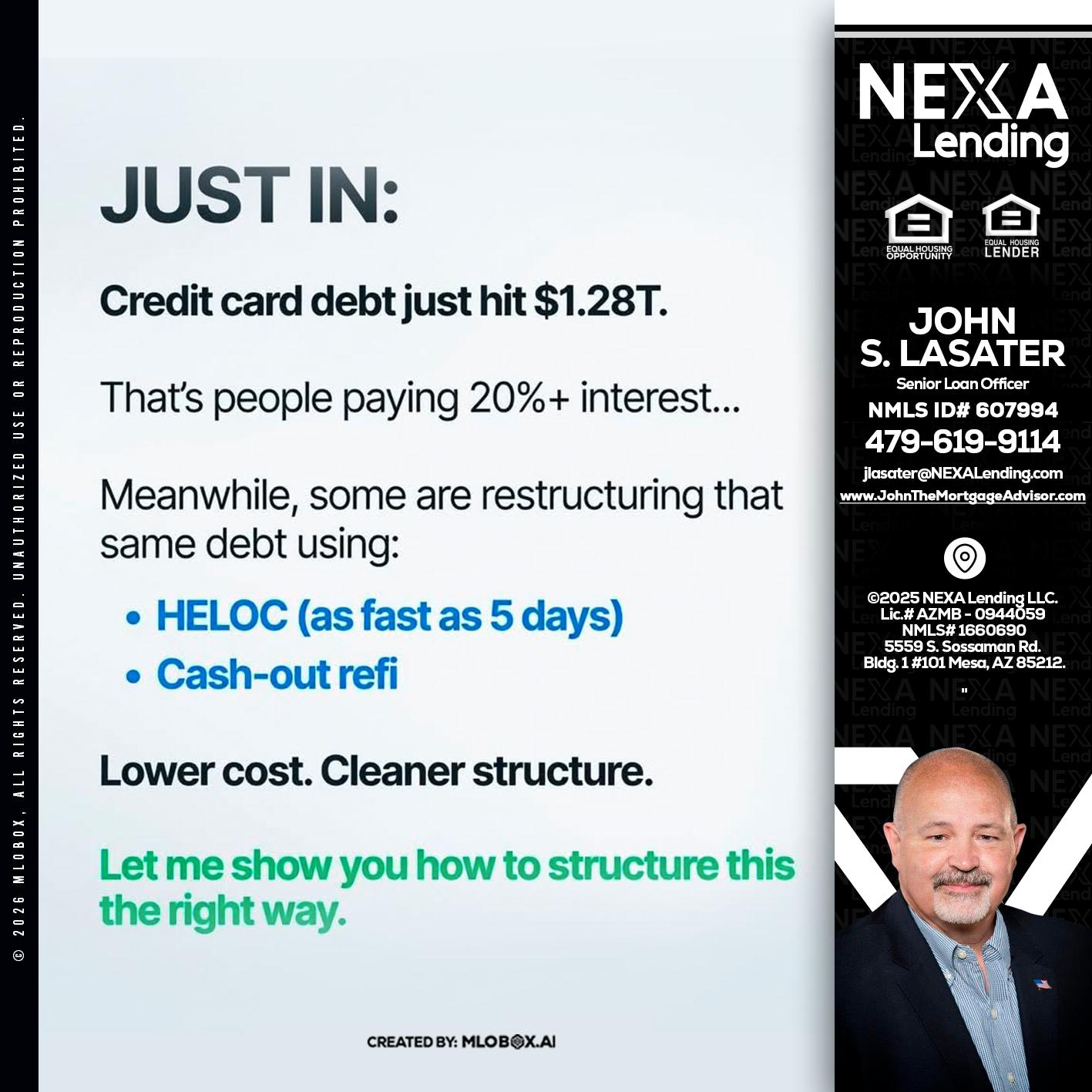 JUST IN - John Lasater -Senior Loan Officer