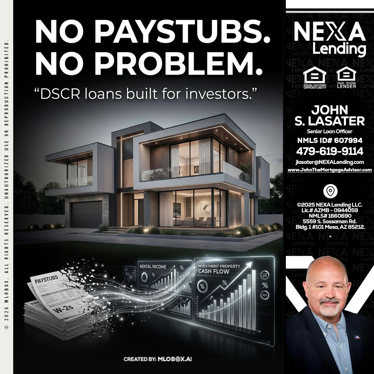 no paystub - John Lasater -Senior Loan Officer