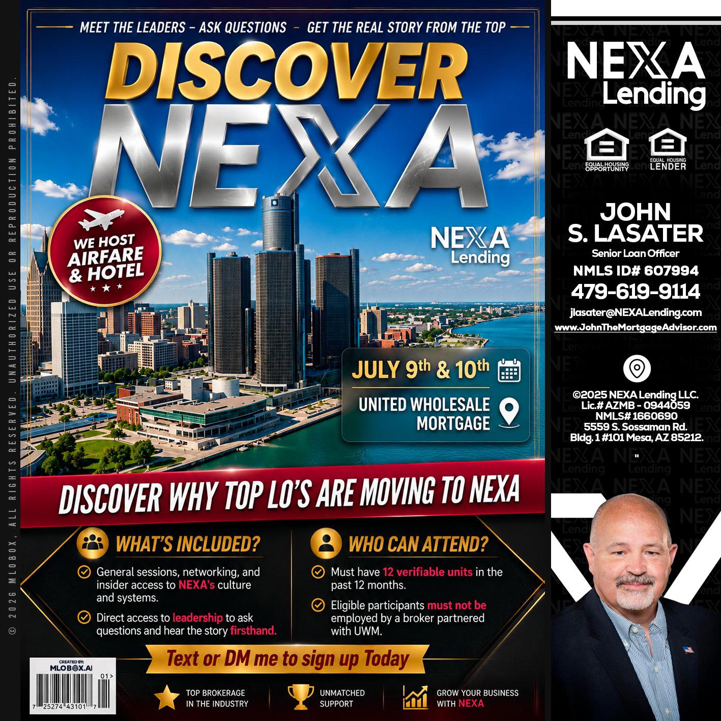 DISCOVER NEXA - John Lasater -Senior Loan Officer