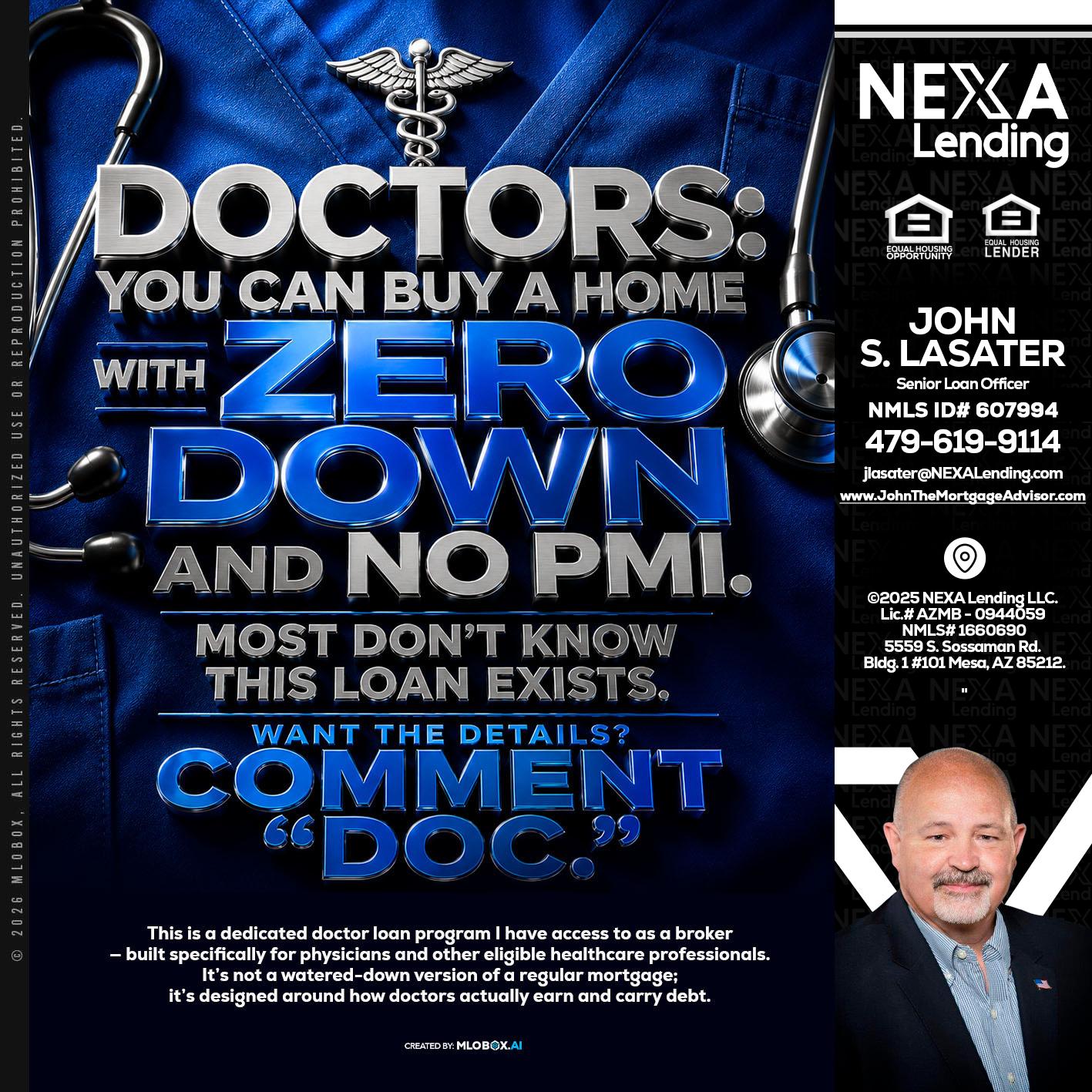 DOCTORS YOU CAN BUY - John Lasater -Senior Loan Officer