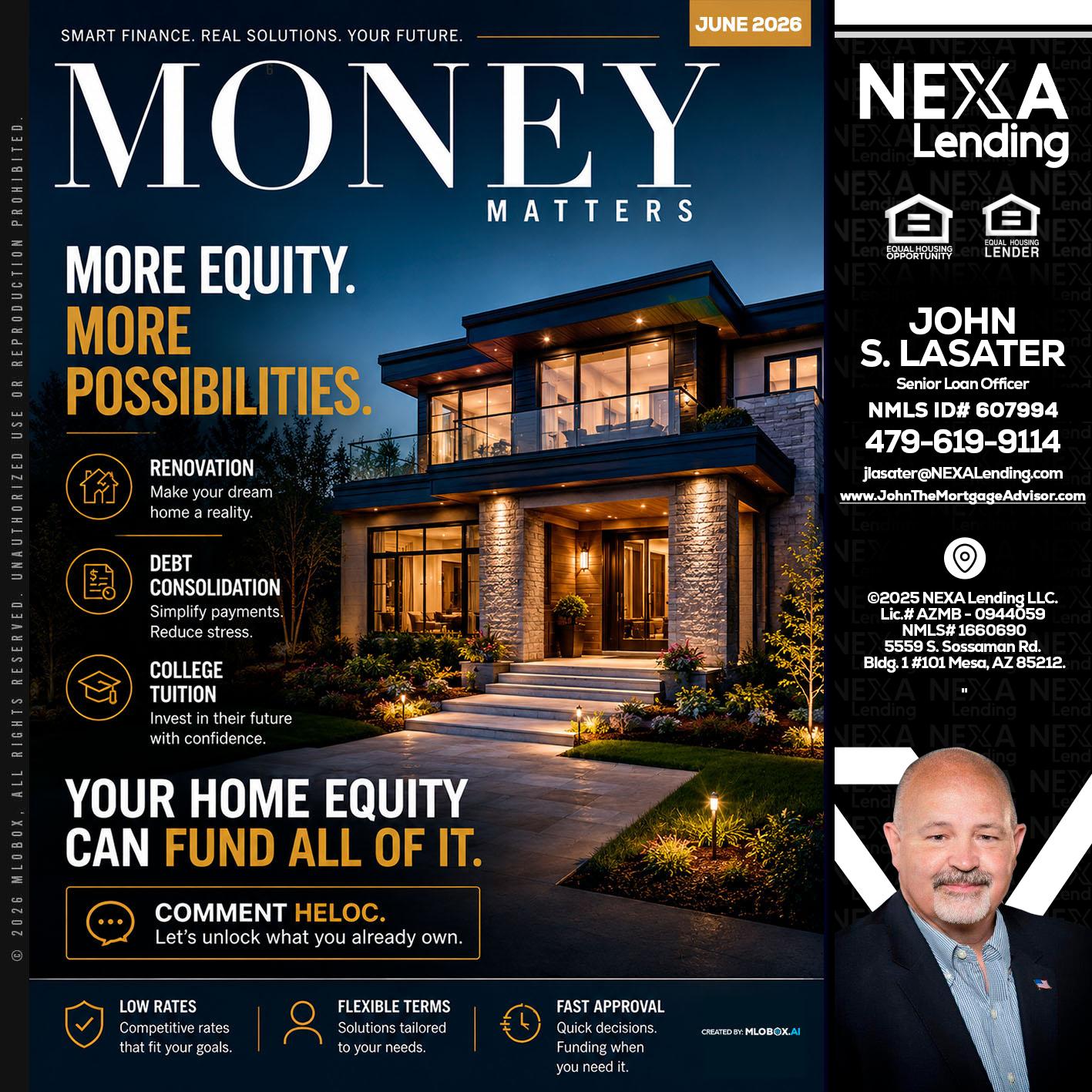 MONEY MATTERS - John Lasater -Senior Loan Officer