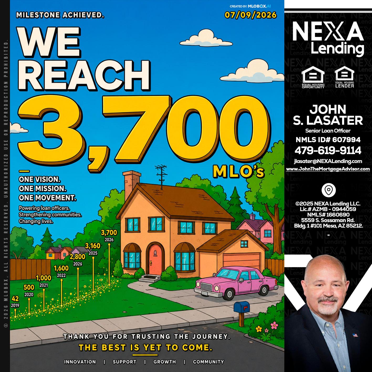 3,700 MLO's - John Lasater -Senior Loan Officer