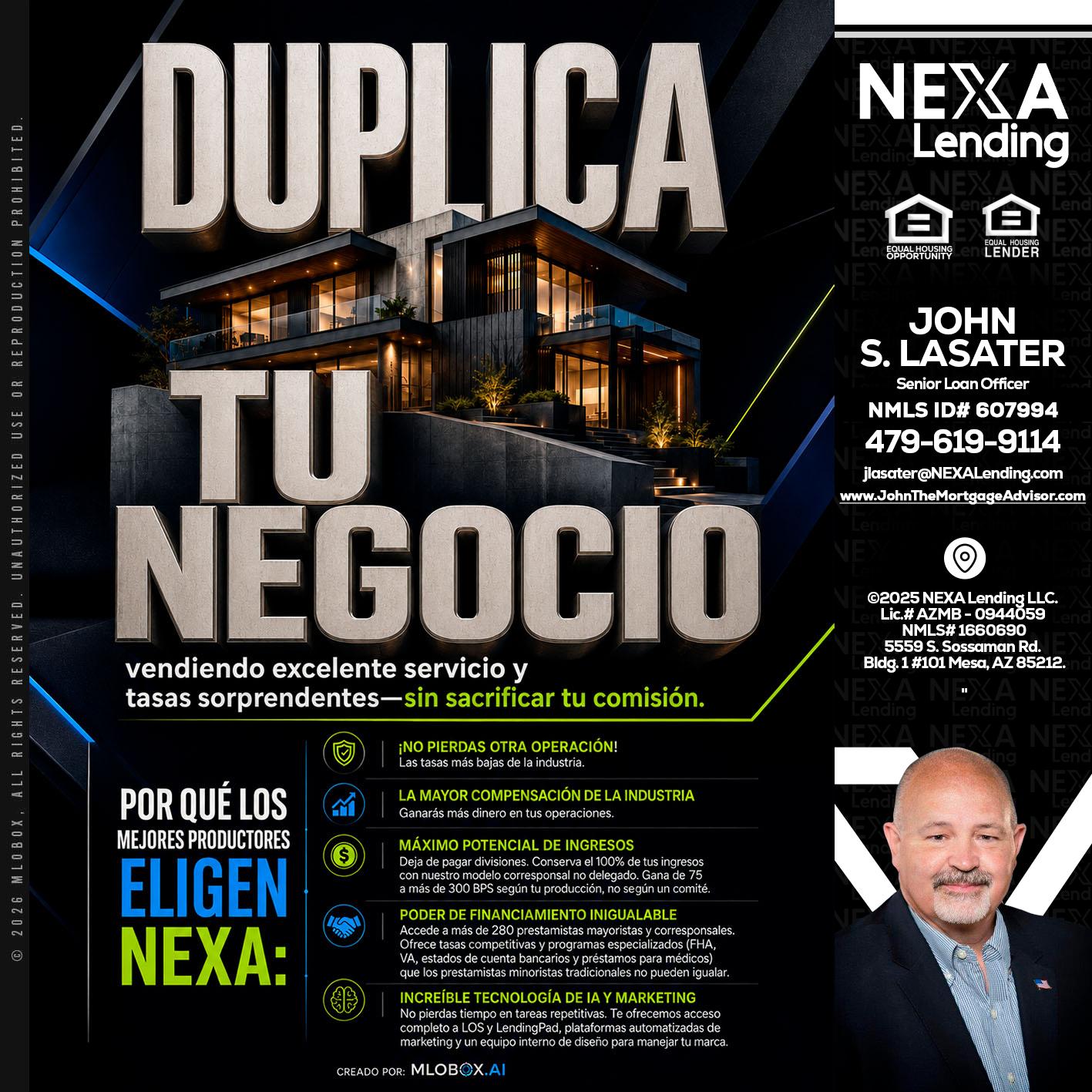 DUPLICA TU NEGOCIO - John Lasater -Senior Loan Officer